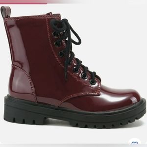 Soda Combat Zipper Lace up Boots